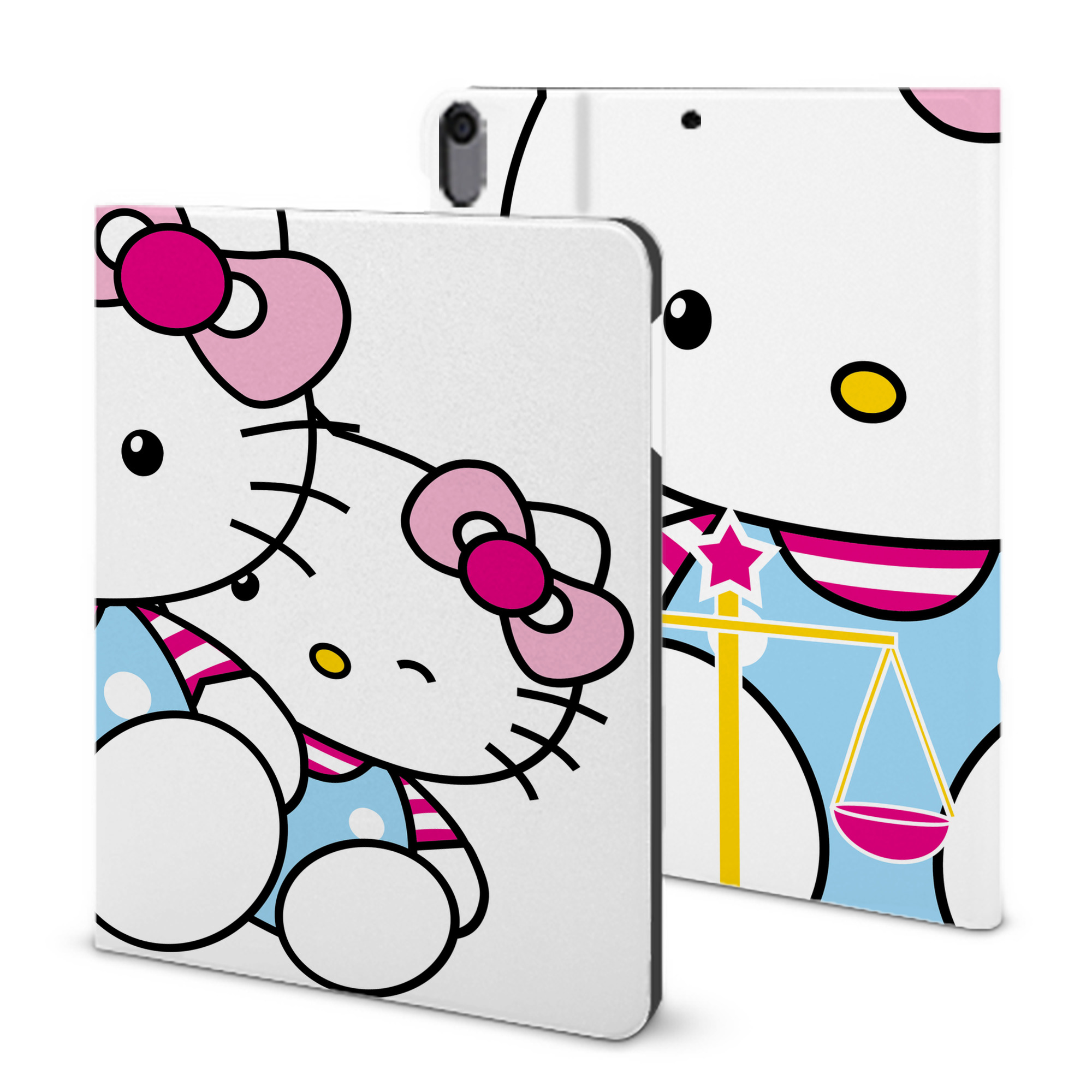 （画像用） Hello Kitty ハローキティ IPad ケース ブック型 PUレザー TPU 耐衝撃 軽量 薄型 ペン収納なし 全面保護 IPad 各モデル対応